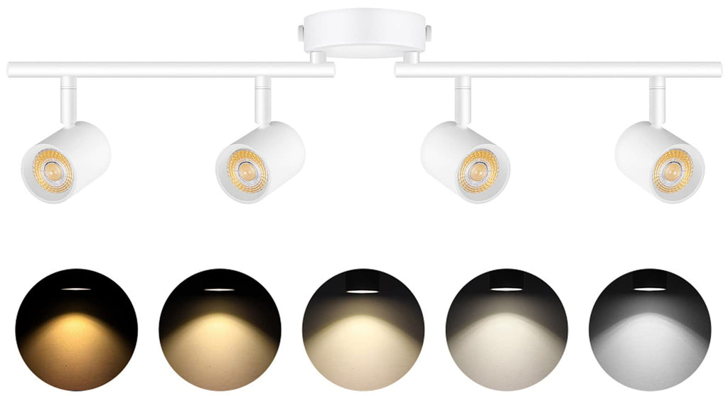 4 Light LED Track Lighting Fixtures Ceiling, White