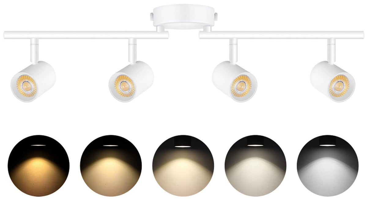 4 Light LED Track Lighting Fixtures Ceiling, White