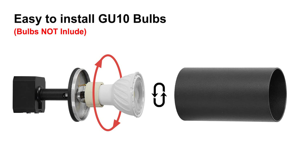 GU10 LED Track Lighting Kit, Black (No Bulbs)