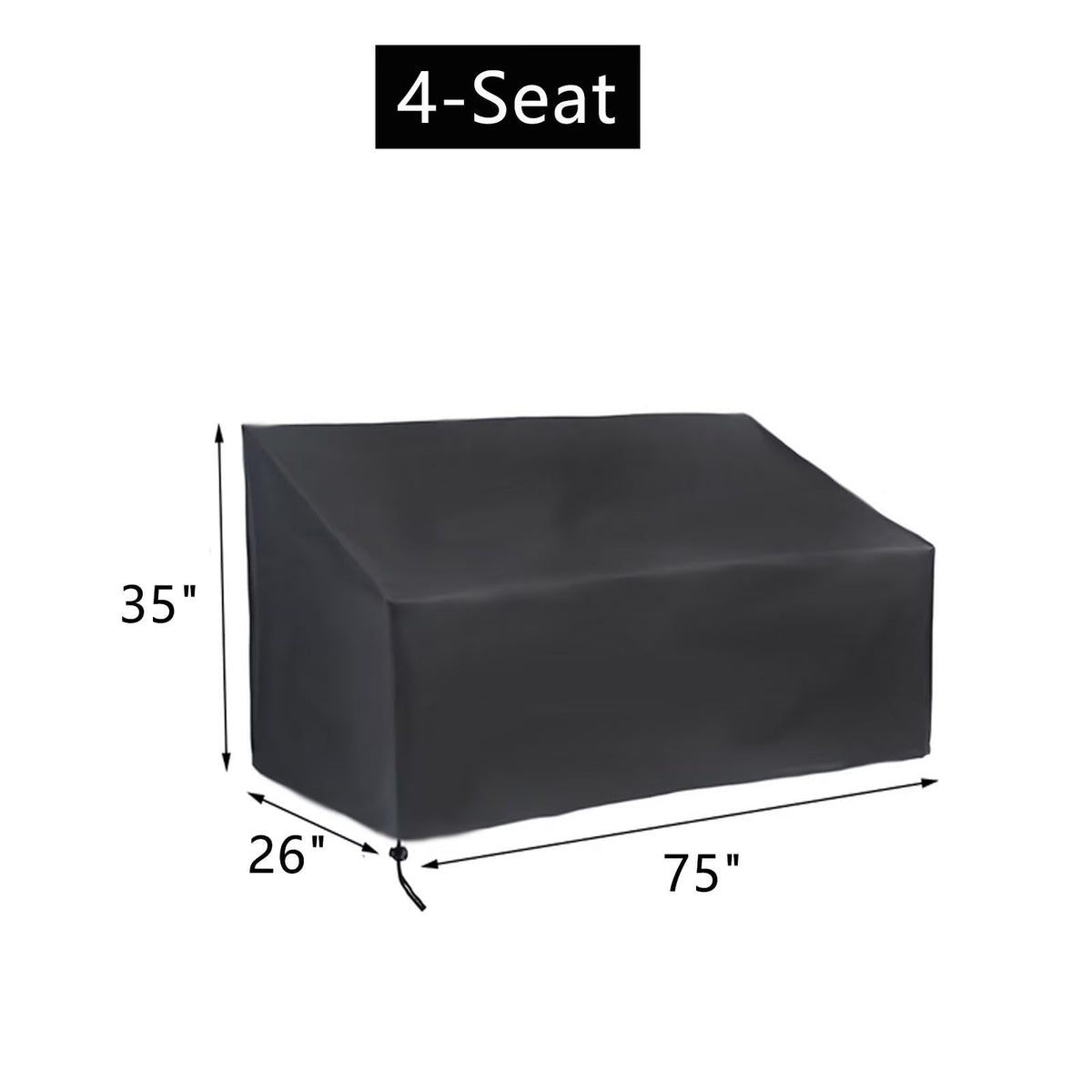 Outdoor Bench Cover, 210D Waterproof 4-Seater Patio Seat Cover Lounge Deep Chair Cover Furniture Cover Loveseat Cover