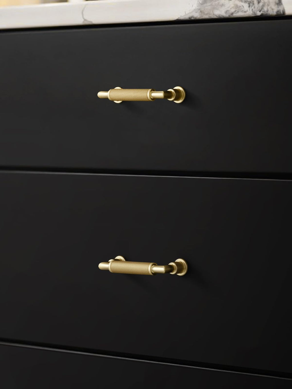5 Pack Gold Cabinet Pulls 3" Hole Center Knurled Brass Drawer Pulls Bathroom Dresser Handles Hardware Bar Zinc Alloy