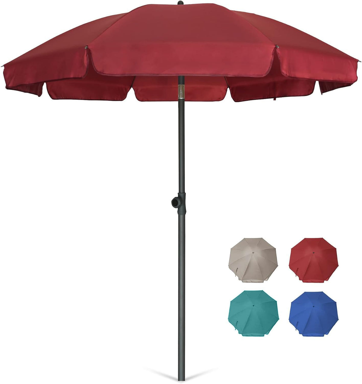 Patio Umbrella, 6.5 ft Outdoor Table Umbrella with Tilt Steel Pole, UPF50+ Protection, Great for Outdoor Garden