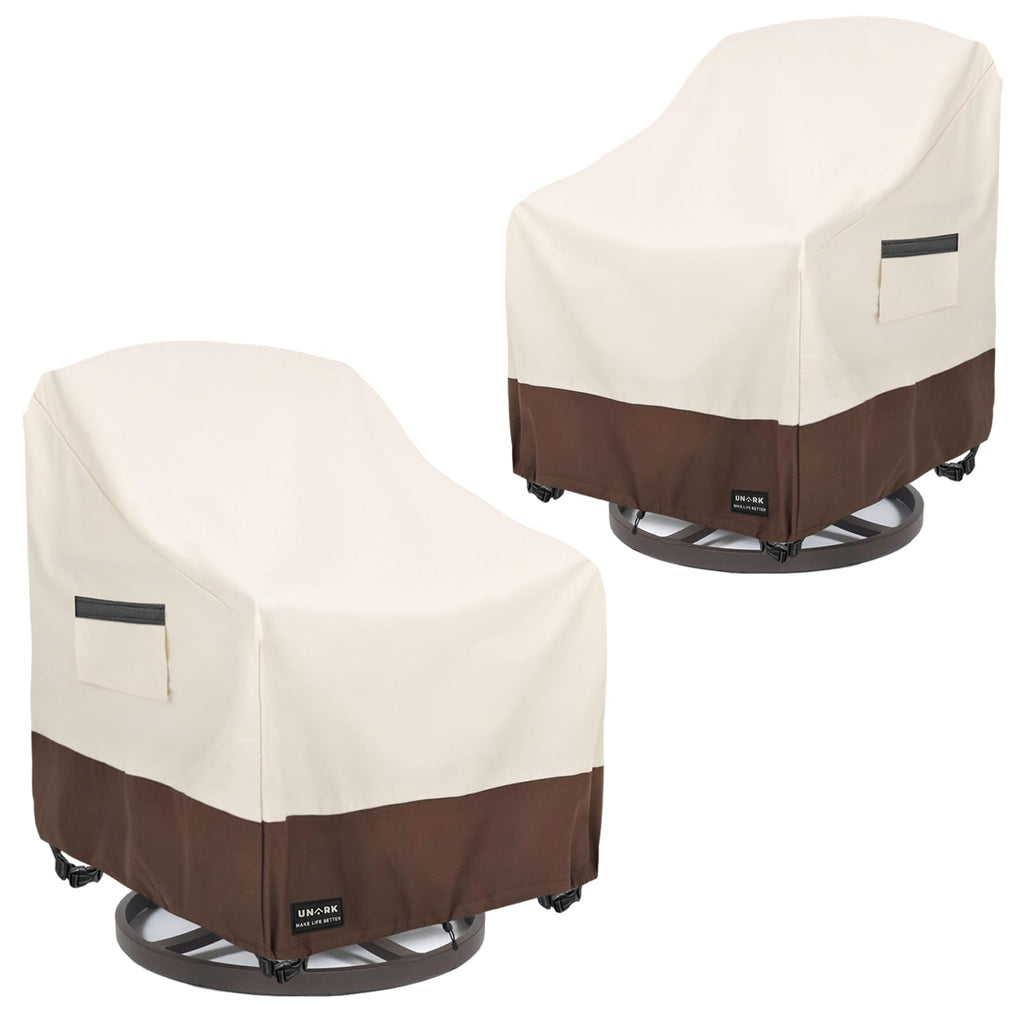 Outdoor Swivel Chair Covers Waterproof 2 Pack, Outdoor Chair Covers Patio Furniture Cover for Deck Patio Swivel Chair