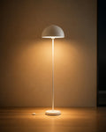 White Metal Mushroom Floor Lamp, 66-Inch Modern Corner Lamp with Footswitch