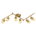6 Light Gold Kitchen Track Lighting Fixtures Ceiling Adjustable Head