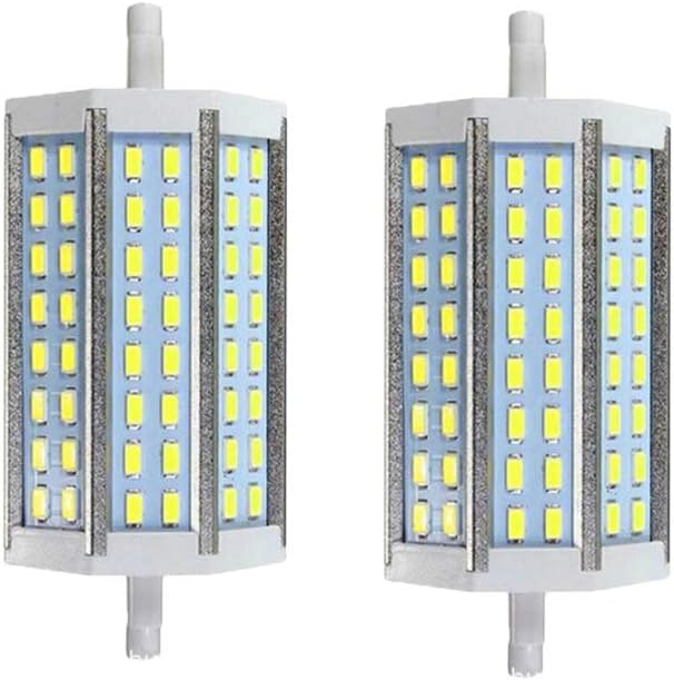 10W 118mm R7S LED Light Bulbs(2 Pack) 80W Halogen Bulbs Replacement,R7S Base 6000K Cool White J Type T3 118mm Double