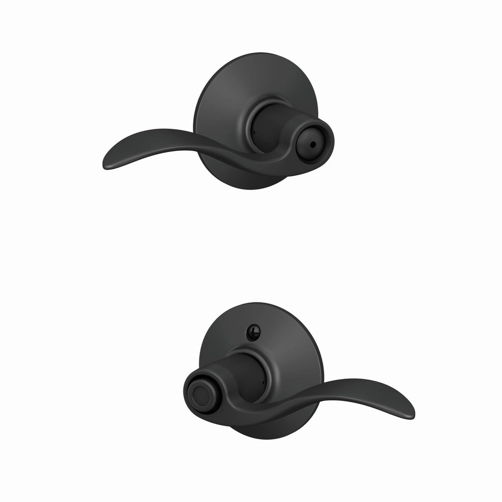 F40 ACC 622 Accent Door Lever, Bed & Bath Privacy Lock, Matte Black