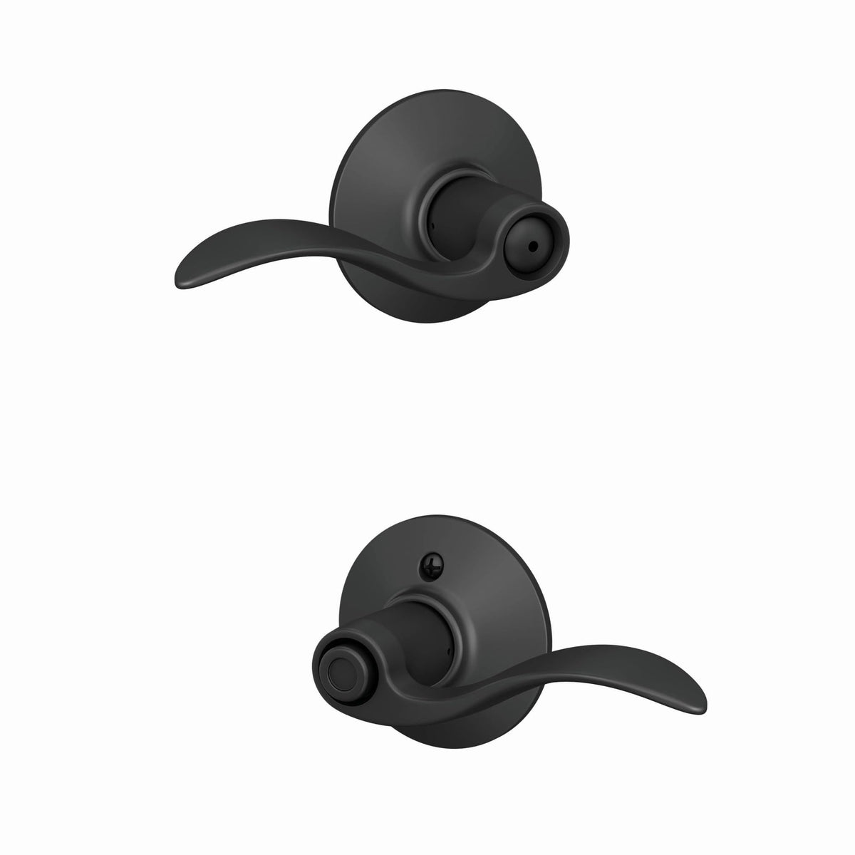 F40 ACC 622 Accent Door Lever, Bed & Bath Privacy Lock, Matte Black