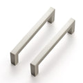 Brushed Nickel Square Solid Cabinet Handles, 3-3/4 Inch, 20 Pack