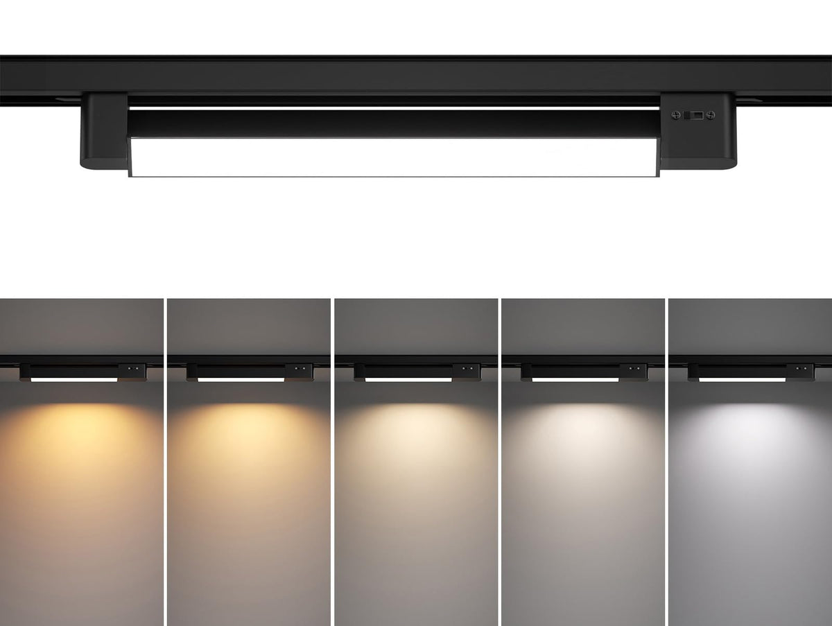 5 Color Linear H Track Lighting Heads Dimmable, Black 25W 1 Pack
