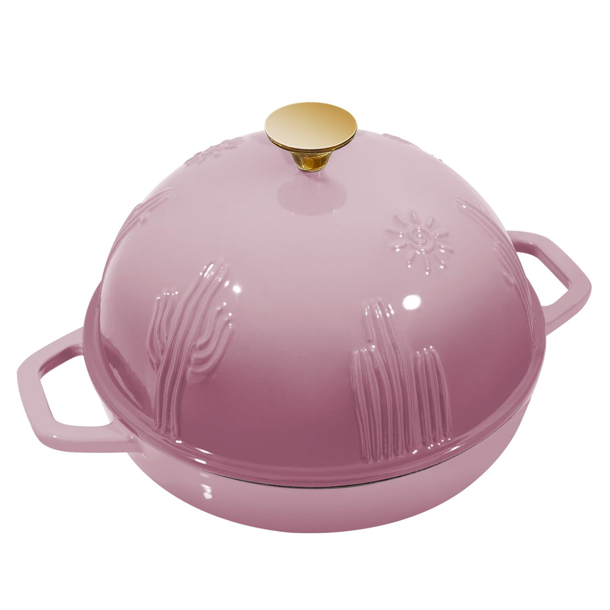 Bread Oven Cast Iron Bread Dutch Oven with Cloche Lid for Bread Baking BerryPink Enameled Cast Iron Bread Oven with