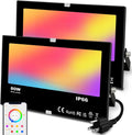 LED Floodlight 800W Equivalent 8000LM,Outdoor RGB Color Changing, IP66 WaterproofSmart Floodlights RGBW 2700K Warm
