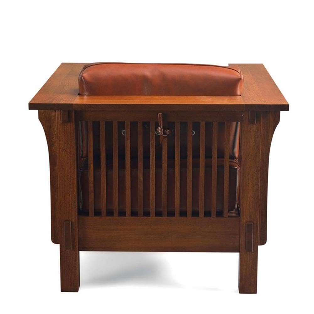 & Weavers Mission Crofter Style Oak and Leather Arm Chair/Craftsman Sofa Chair
