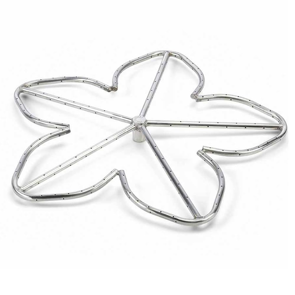 Fire Penta Fire Pit Burner, 30-Inch, Stainless Steel, Natural Gas