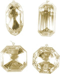 732113-4"-5" Champagne Jewel Glitter Christmas Tree Ornament Assortment (4 Pack) (MT233238)