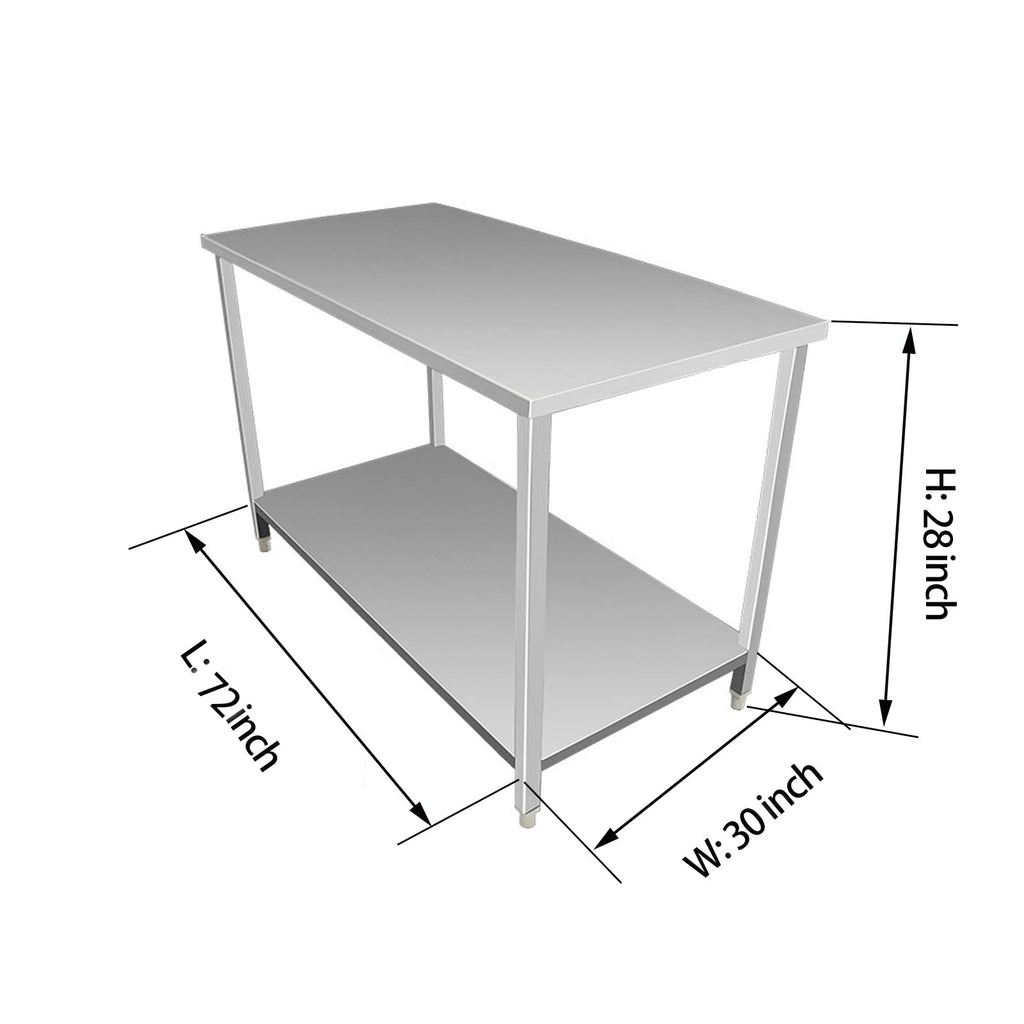 Outdoor Prep Table Cover 72''L x 30''W x 28''H, Heavy Duty Waterproof 600D Furniture Cover for Stainless Steel Food