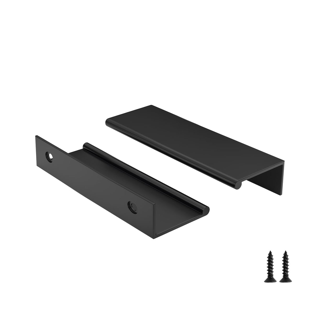 Drawer Handles Black Cabinet Pulls 3-3/4 inch 10 Pack, Finger Pulls for Cabinet Edge Pulls, Aluminum Alloy Hardware