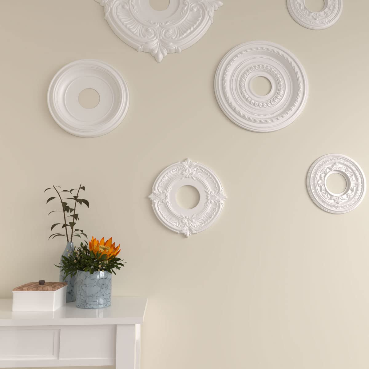 Attica Ceiling Medallion (Fits Canopies up to 3 1/2"), Hand-Painted Bronze Blue Patina