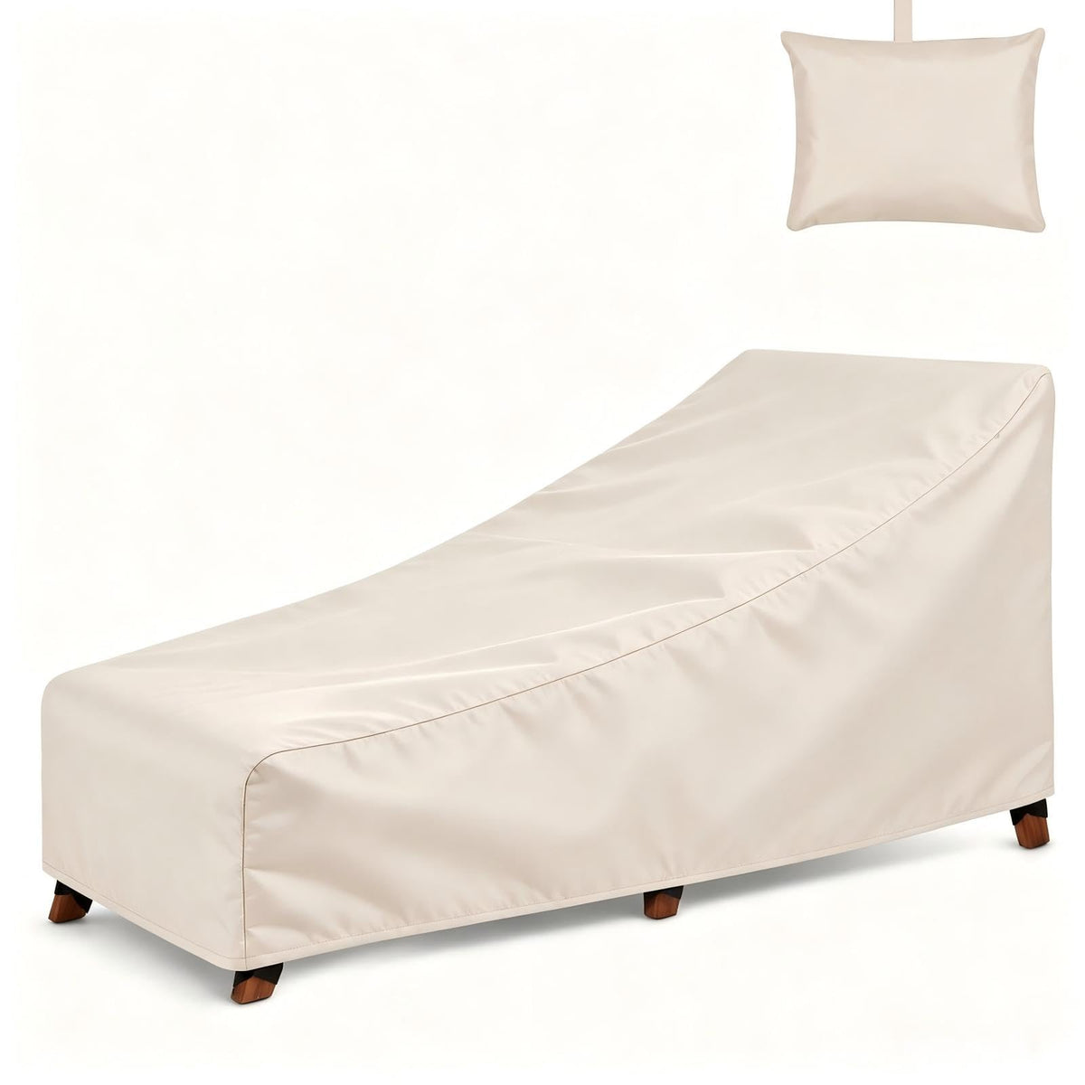 Chaise Lounge Cover 1 Pack Heavy Duty Patio Furniture Covers with Storage Bag, Buckles & Drawstring Outdoor Lounge