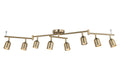 8 Light Modern Track Lighting Fixtures, Matte Brass Center Rotatable Bar Ceiling Spotlight, Foldable Arms Track