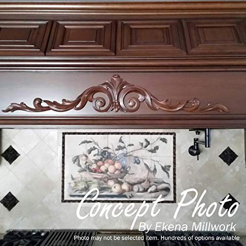 Acanthus Square Rosette, 4 1/4" W x 4 1/4" H x 5/8" P, Cherry