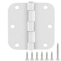 3 1/2" Matte White Door Hinges 3.5" 5/8" Radius Rounded 30 Pack