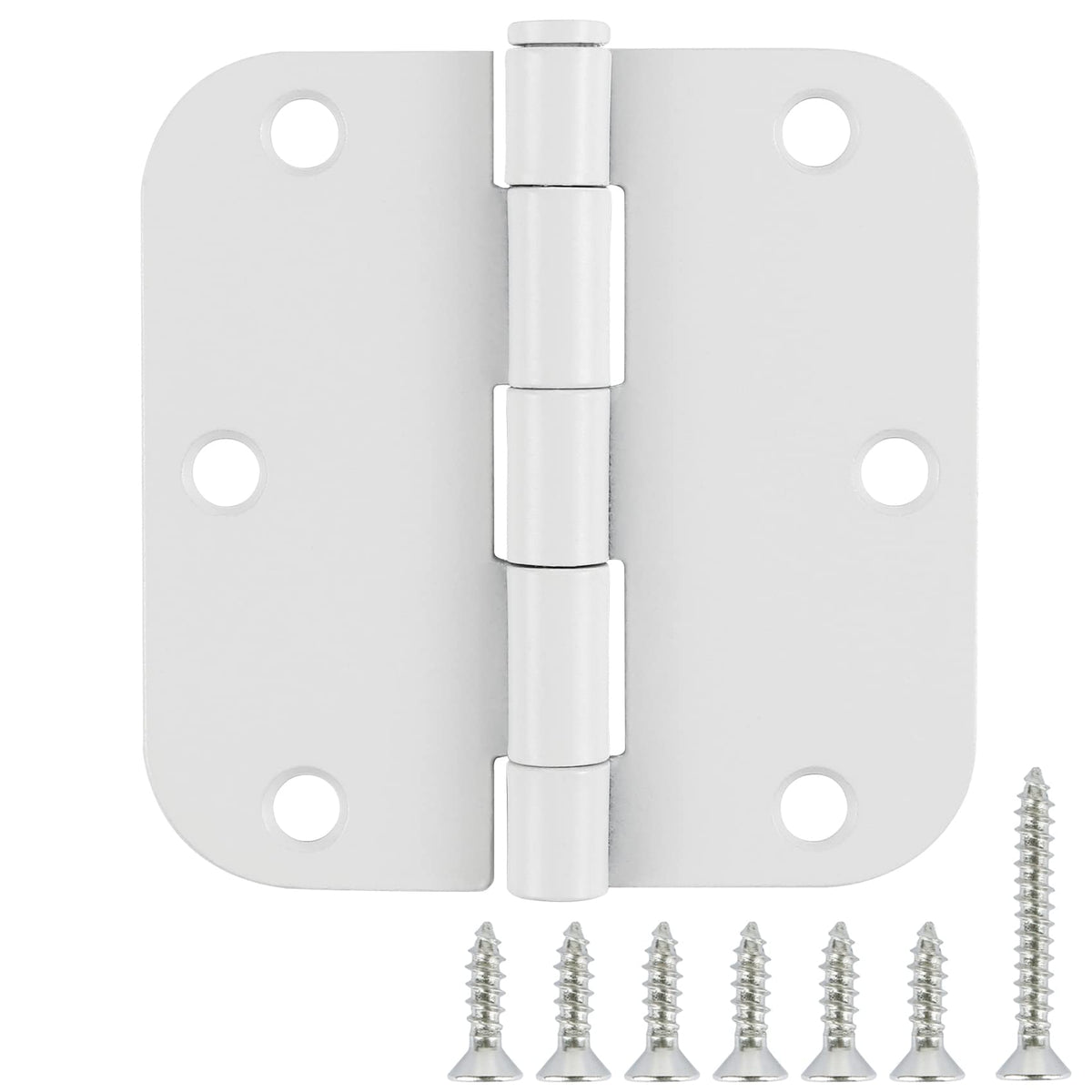 3 1/2" Matte White Door Hinges 3.5" 5/8" Radius Rounded 30 Pack