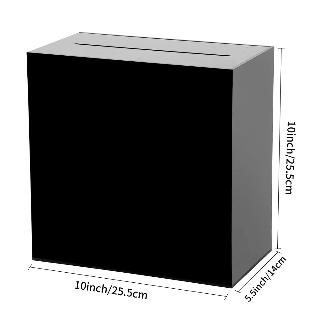 Black Acrylic Wedding Card Box Clear DIY Card Boxes Gift Card Box Money Box Holder for Wedding Reception Anniversary