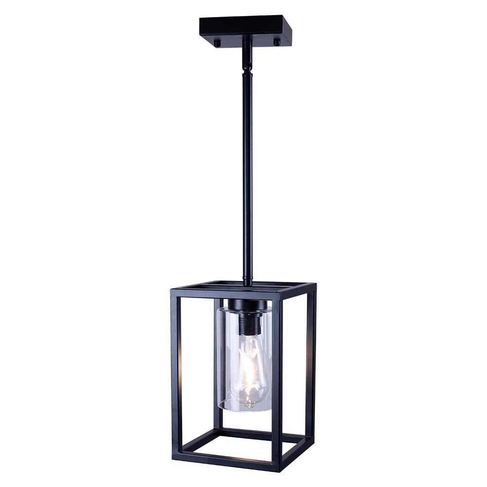 1Light Foyer Chandelier Black Farmhouse Light Fixture Dining Room Lighting Fixtures Hanging Ceiling Lighting for