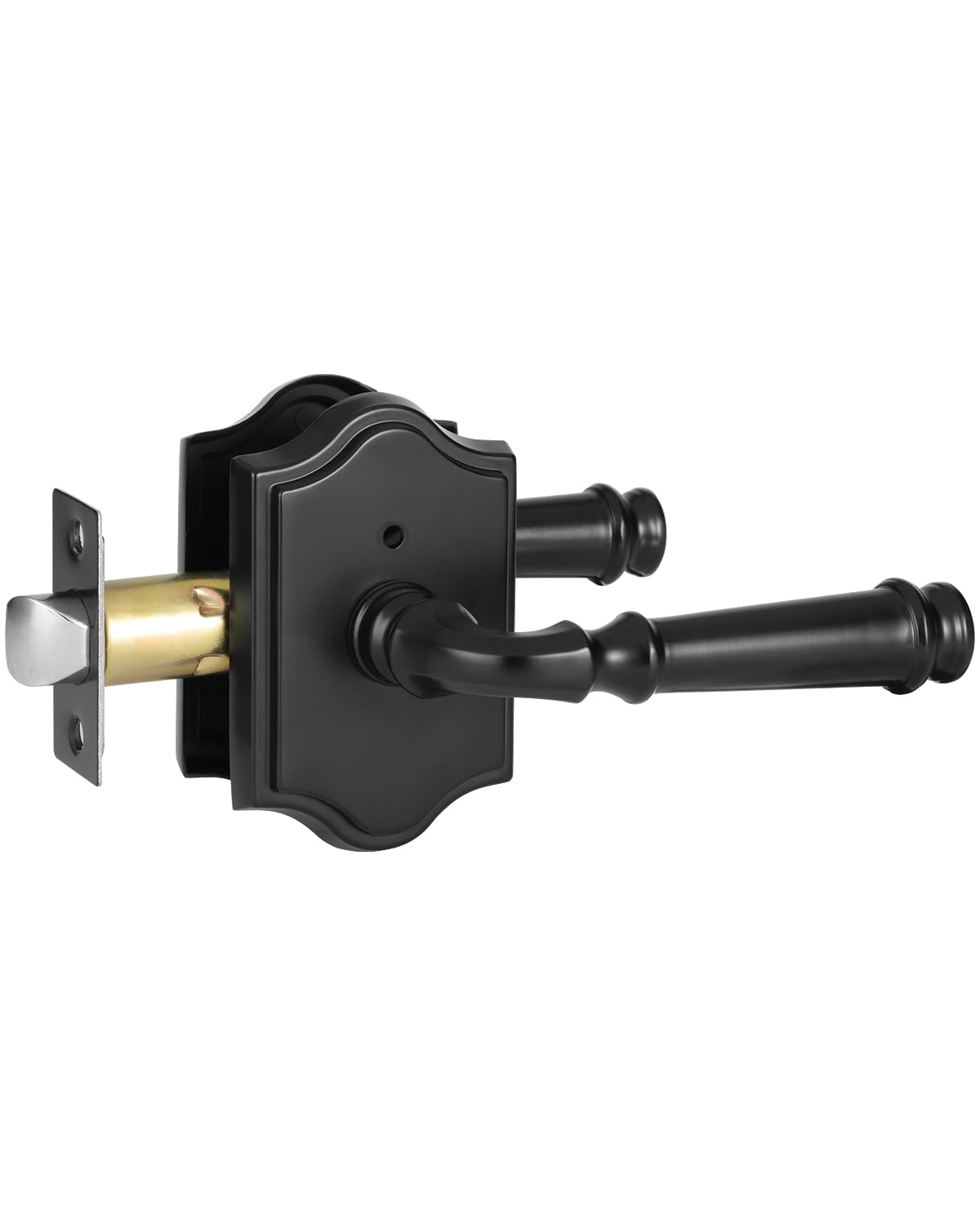 Interior Privacy Door Handle, Matte Black Arch Rosette Door Lever