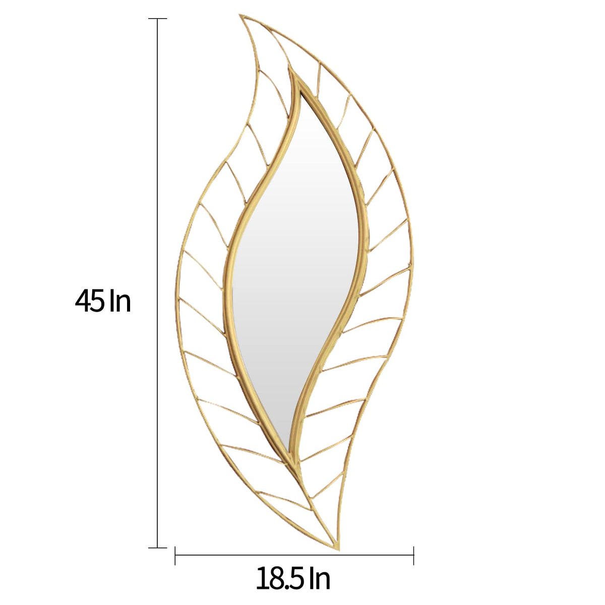 Gold Wall Mirror, 45" x 18.5" Bathroom Decor Vanity Mirror