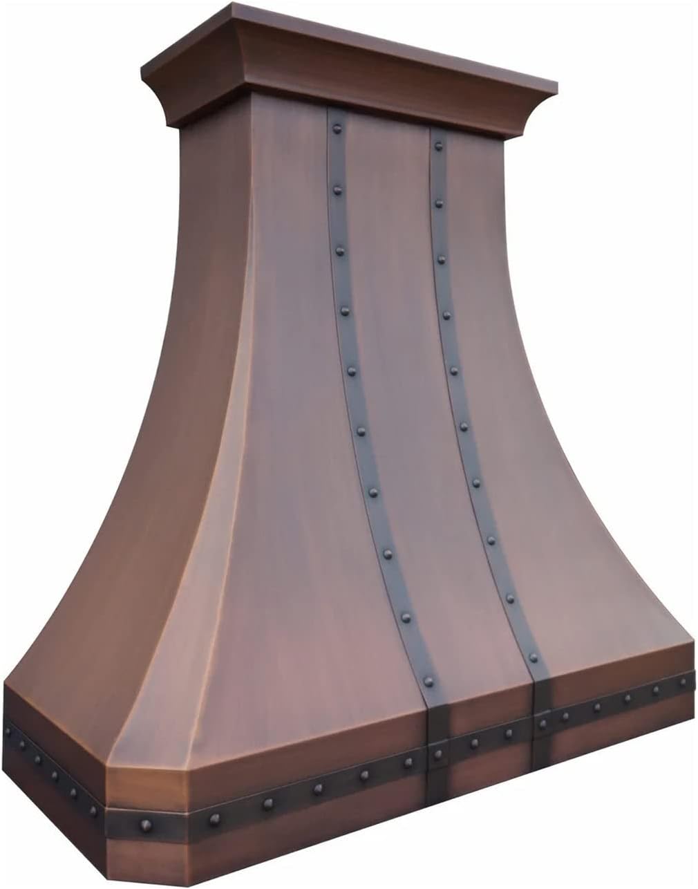 Copper Island Mount Range Hood LED Lights, Baffle Filters