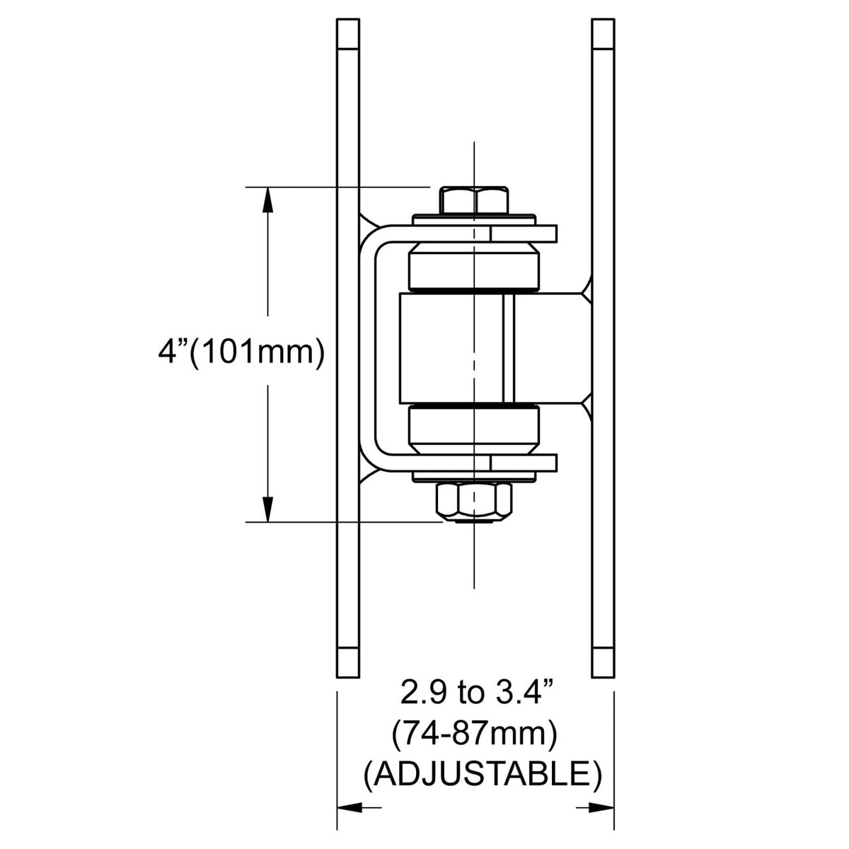Heavy Duty Bolt on Sealed Bearing Outdoor Gate Hinges - Bolt onto Gate and Post for Large Heavy Driveway Gates Up to