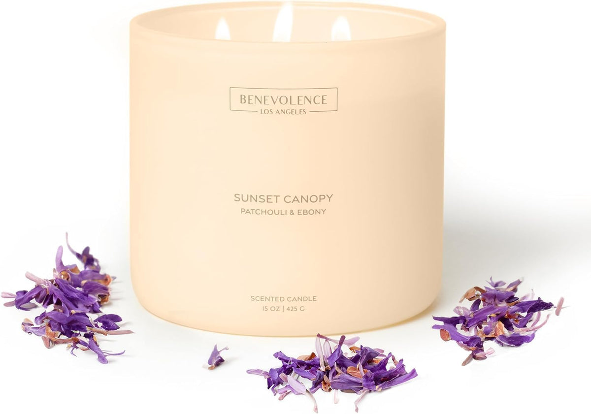 Patchouli & Ebony - 3-Wick Fall Scented Candle | 15oz, 50-Hour Burn | Natural Soy Wax | Warm & Grounding Home