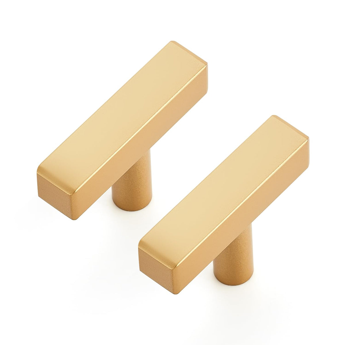Champagne Gold Handles Square Cabinet Hardware Single Hole 10 Pack