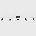Shura Black 5-Light Track Light with Adjustable Heads, Integrated LED Bulbs, 4 ft. Track Lighting Kit Ceiling Light