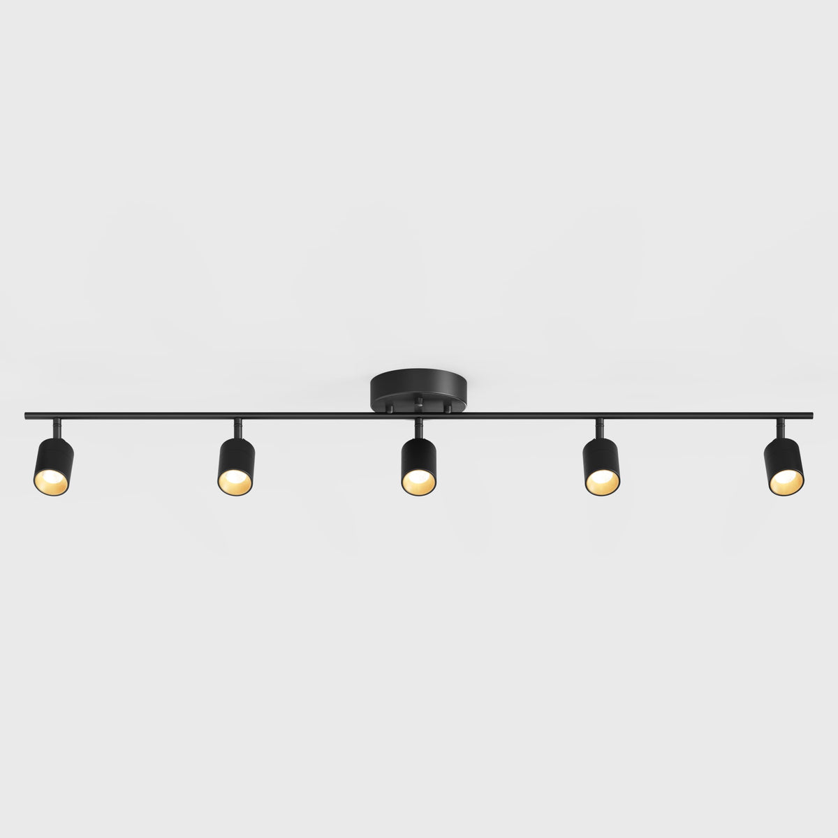 Shura Black 5-Light Track Light with Adjustable Heads, Integrated LED Bulbs, 4 ft. Track Lighting Kit Ceiling Light