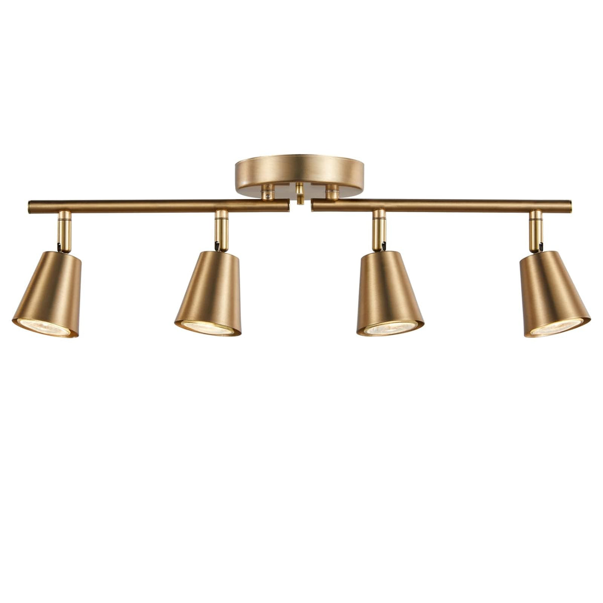 4 Light Track Lighting Kit, Matt Brass Finish Adjustable with Moden Flush Mount Ceiling Spotlight Improvement