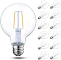 Energetic 12-Pack 5W Dimmable LED Globe Light Bulb, G25 LED Vintage Light Bulb, 60W Equivalent, 500Lumens, 2700K Soft