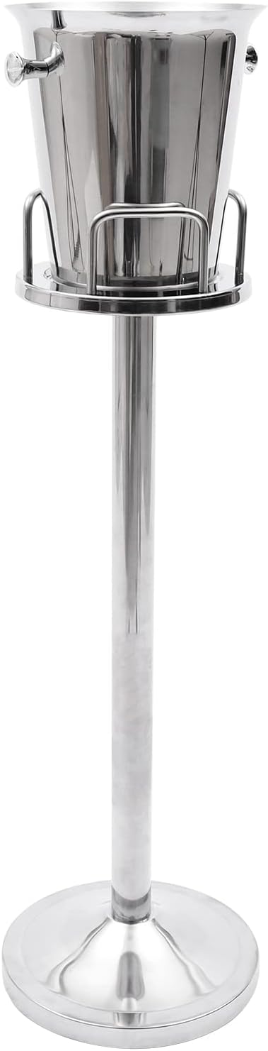Ice Bucket with Stand, Stainless Steel Standing Champagne Buckets