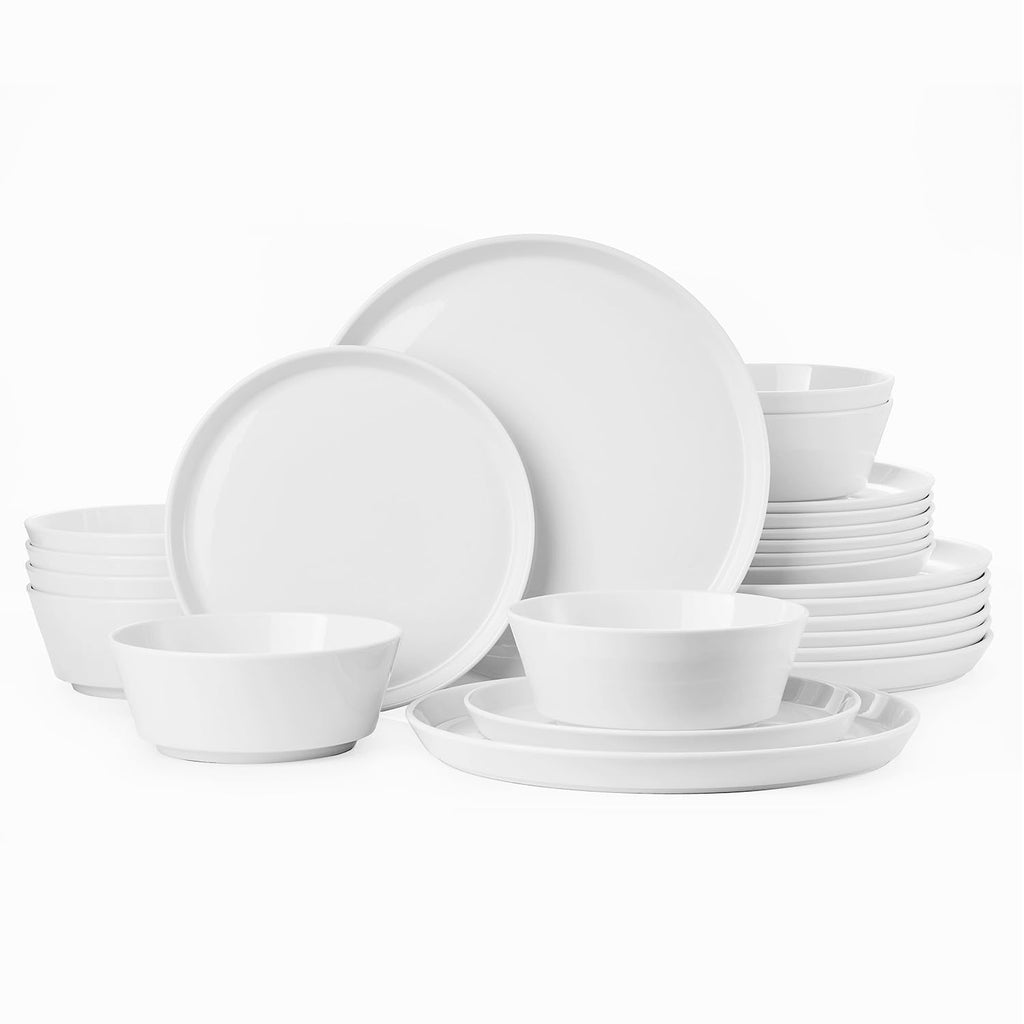 24-Piece Bone China Dinnerware Sets, White