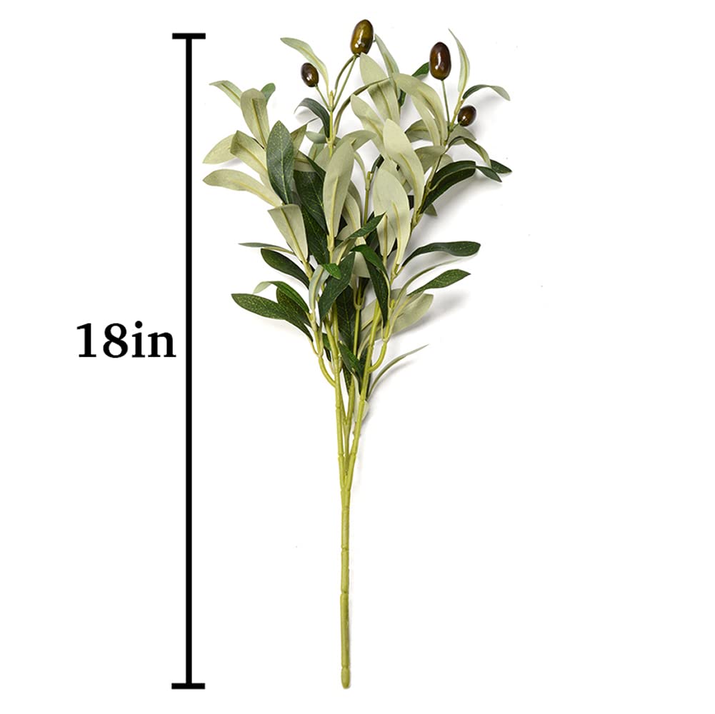 5 Pack Olive Branches Artificial Plants Greenery Stems Olive Leaves Fake Fruits Silk Plants