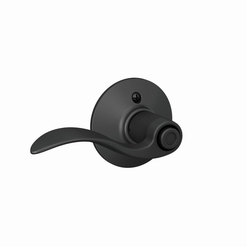 F40 ACC 622 Accent Door Lever, Bed & Bath Privacy Lock, Matte Black