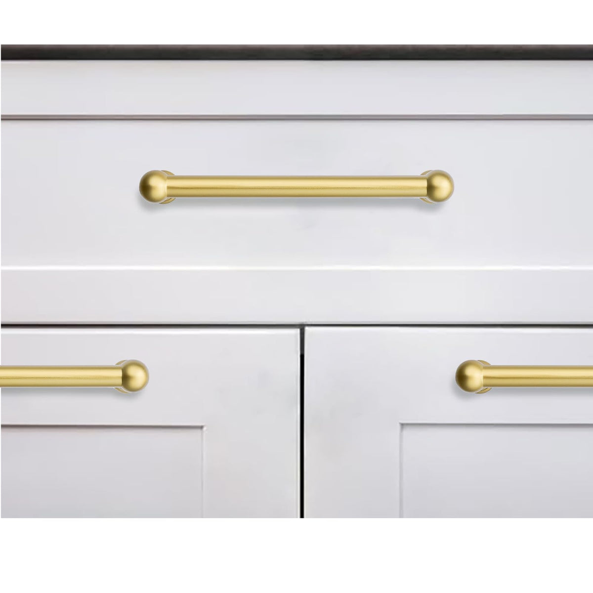 10 Pack 3-3/4 inch Hole Center Matte Satin Gold Cabinet Pulls Heavy Duty Solid Cabinet Handles cabinets Dressers