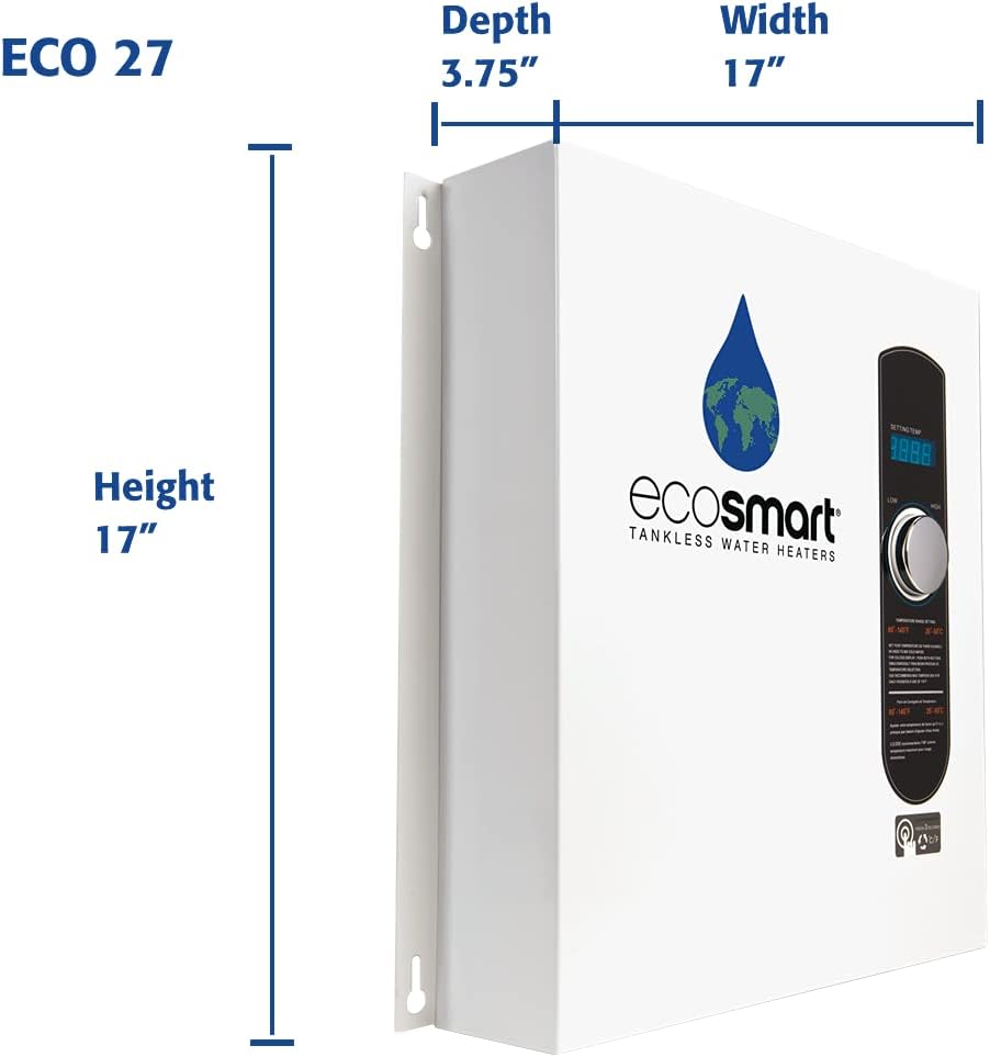 Tankless Water Heater, Electric, 27-kW - Quantity 1, 17 x 17 x 3.5