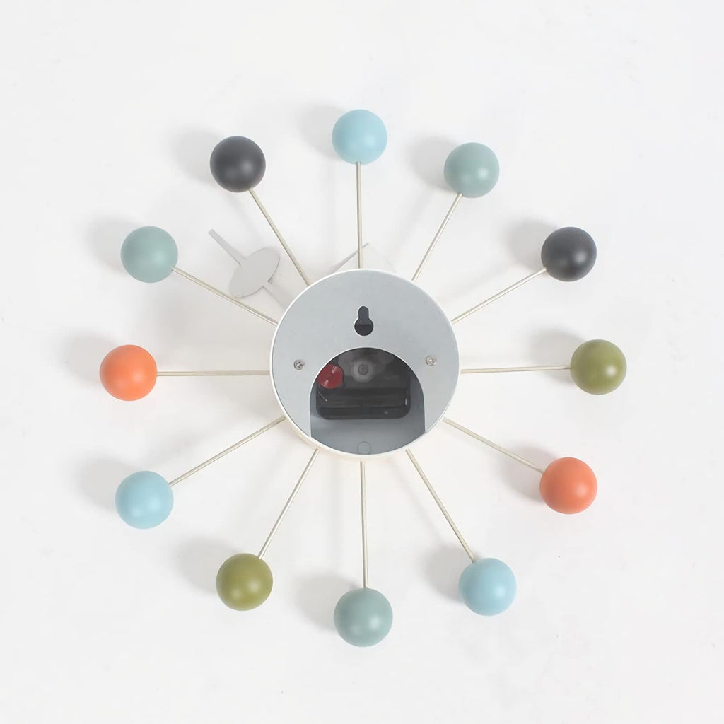 Inspired Nelson Style Ball Clock in Multicolor, Decorative Modern Silent Wall Clock