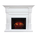 Augustine White Mantel Package 55" W x 48" H with 28 Inch Electric Fireplace Insert - 400 SqFt Heater 5 Flame Colors