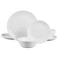 Dinnerware Sets for 4, 12 Piece White Opal Glass Dish Set