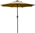 9' Patio Umbrella Outdoor Table Umbrella with 8 Sturdy Ribs (Tan)