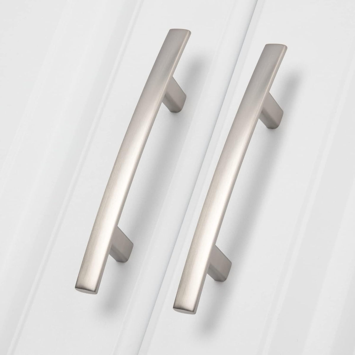 20 Pack Solid Zinc Alloy Cabinet Handles, 3 Inch Hole Center Cabinet Pulls, Brushed Nickel Arch Drawer Pulls Modern